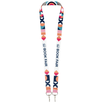 LEIA SUBLIMATION RPET LANYARD with 2 Hooks in White