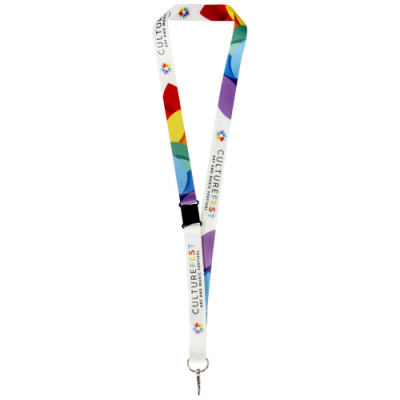 LOIS SUBLIMATION RPET LANYARD with Safety Breakaway in White