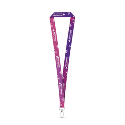 MANILA POLYESTER SUBLIMATION LANYARD with Carabiner in White