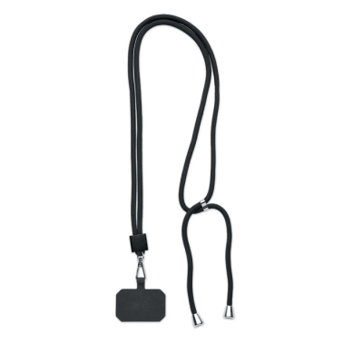 RPET MOBILE PHONE HOLDER LANYARD in Black