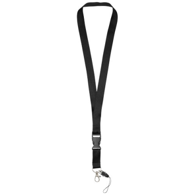 SAGAN MOBILE PHONE HOLDER LANYARD with Detachable Buckle in Solid Black