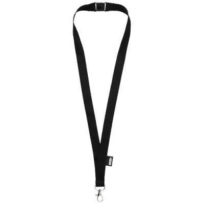 TOM RECYCLED PET LANYARD with Breakaway Closure in Solid Black