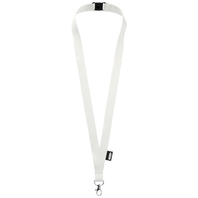 TOM RECYCLED PET LANYARD with Breakaway Closure in White