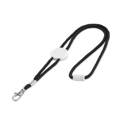 WEAVE ADJUSTABLE POLYESTER LANYARD in Black