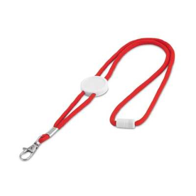 WEAVE ADJUSTABLE POLYESTER LANYARD in Red