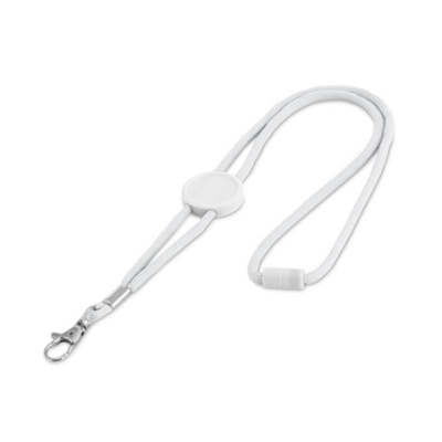 WEAVE ADJUSTABLE POLYESTER LANYARD in White