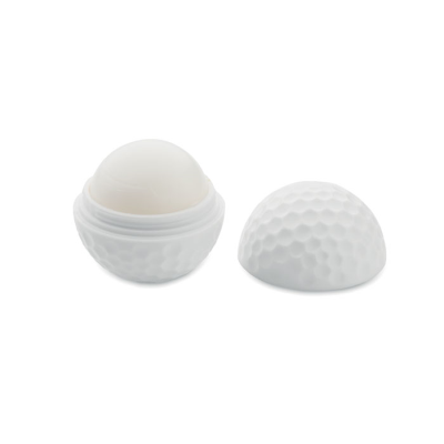 LIP BALM in Golf Ball Shape in White