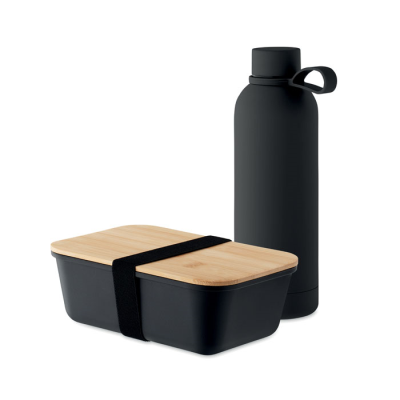 LUNCH BOX BOTTLE GIFT SET in Black