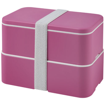 MIYO DOUBLE LAYER LUNCH BOX in Magenta & Magenta & White