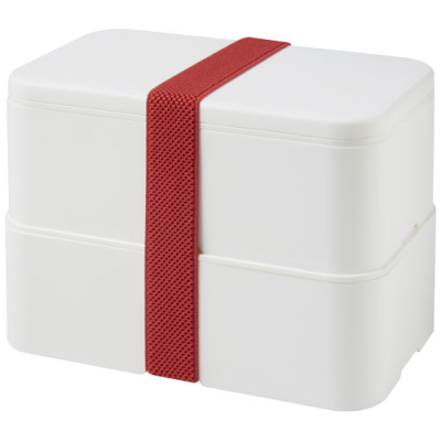 MIYO DOUBLE LAYER LUNCH BOX in Red & White & White