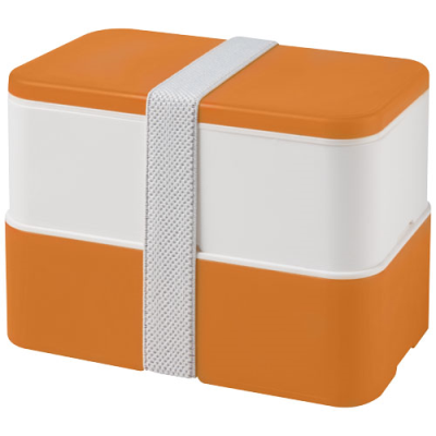 MIYO DOUBLE LAYER LUNCH BOX in White & White & Orange