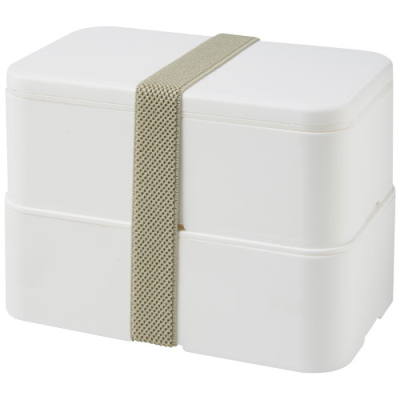 MIYO DOUBLE LAYER LUNCH BOX in White & White & Pebble Grey