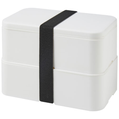 MIYO DOUBLE LAYER LUNCH BOX in White & White & Solid Black