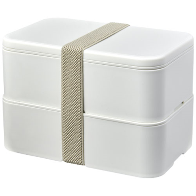 MIYO RENEW DOUBLE LAYER LUNCH BOX in Ivory White & Ivory White & Pebble Grey