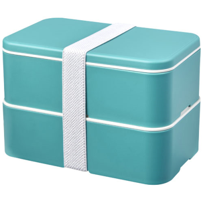 MIYO RENEW DOUBLE LAYER LUNCH BOX in Reef Blue & Reef Blue & White