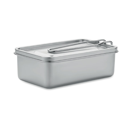 STAINLESS STEEL METAL LUNCH BOX in Silver