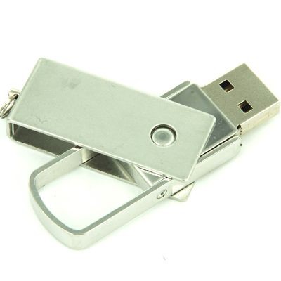 FOLDING METAL USB FLASH DRIVE MEMORY STICK in Silver