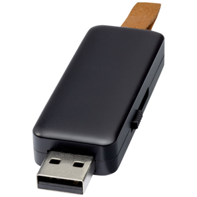 GLEAM 16GB LIGHT-UP USB FLASH DRIVE in Solid Black