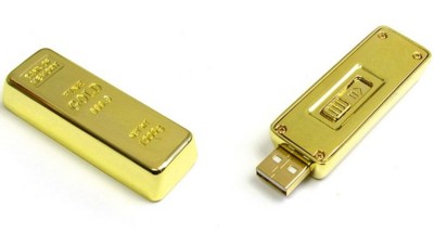 GOLD INGOT USB FLASH DRIVE MEMORY STICK