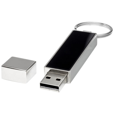 RECTANGULAR LIGHT-UP USB in Solid Black & Blue & Silver