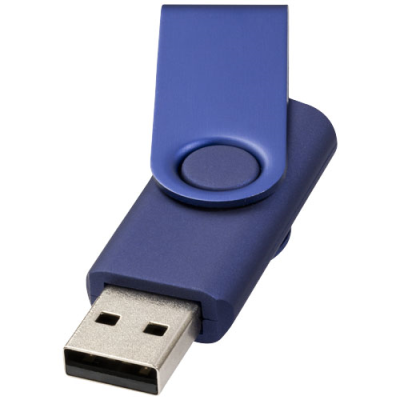 ROTATE-METALLIC 4GB USB FLASH DRIVE in Navy