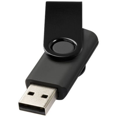 ROTATE-METALLIC 4GB USB FLASH DRIVE in Solid Black