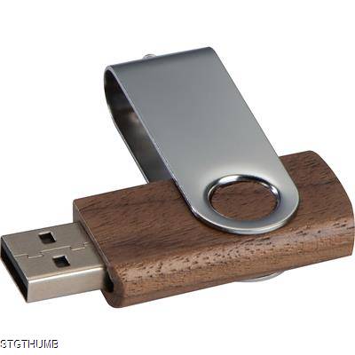 TWIST USB STICK with Dark Wood Cover 8gb in Brown