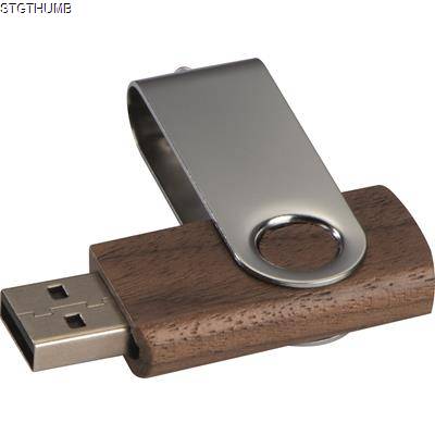 TWIST USB STICK with Dark Wood Cover in Brown