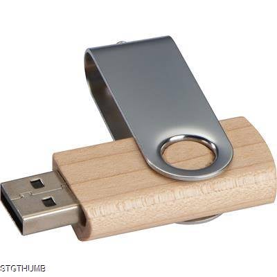 TWIST USB STICK with Light Wood Cover 8gb in Brown