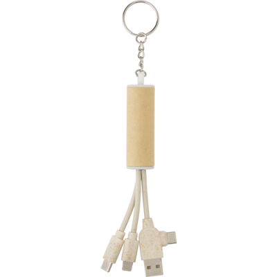 USB CHARGER KEYRING in Brown