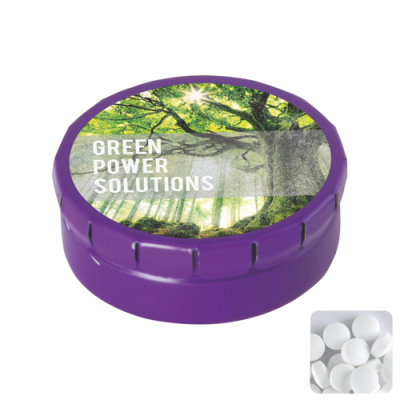 ROUND CLICK TIN with Dextrose Mints in Purple