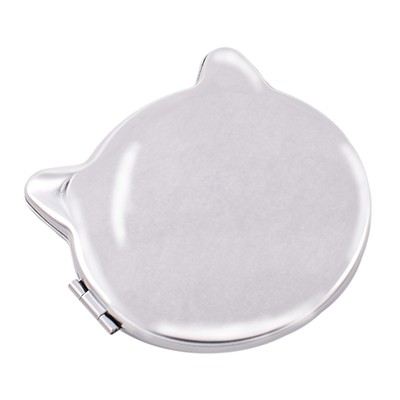 CAT SHAPE HANDBAG MIRROR SILVER FINISH