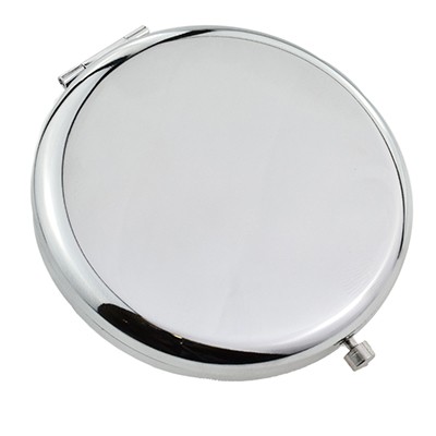 ROUND 60MM HANDBAG MIRROR SILVER FINISH