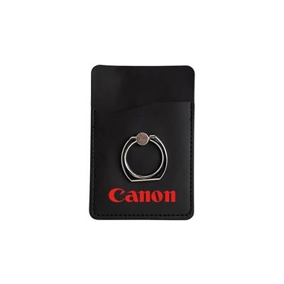 ADHESIVE PHONE WALLET with Metal Ring Stand