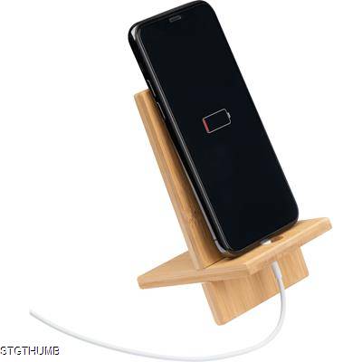 BAMBOO MOBILE PHONE HOLDER in Beige