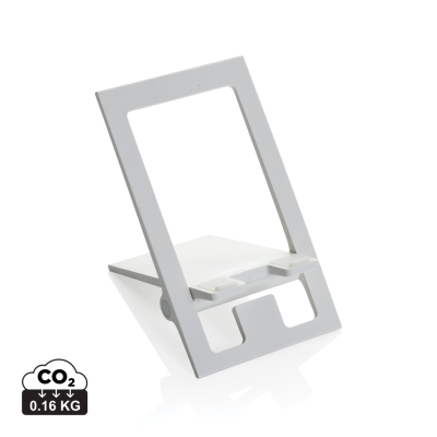 SNAPSTAND RCS RECYCLED PLASTIC FOLDING PHONE STAND in White