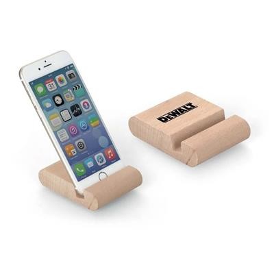 WOOD CUBE BLOCK DESK TOP PHONE STAND