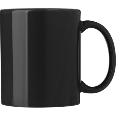 300ML CERAMIC POTTERY COLOUR MUG in Black