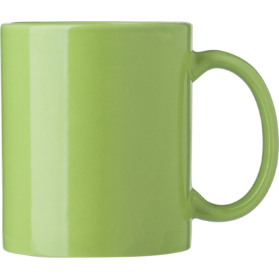 300ML CERAMIC POTTERY COLOUR MUG in Light Green