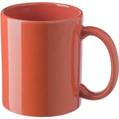 300ML CERAMIC POTTERY COLOUR MUG in Orange