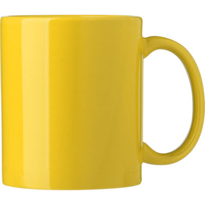 300ML CERAMIC POTTERY COLOUR MUG in Yellow