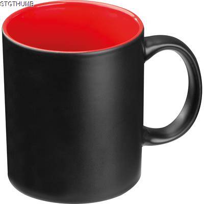 BLACK MUG with Colored Inside in Red