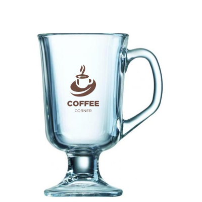 BOCK FOOTED GLASS COFFEE MUG - HALF PINT (290ML & 10OZ)