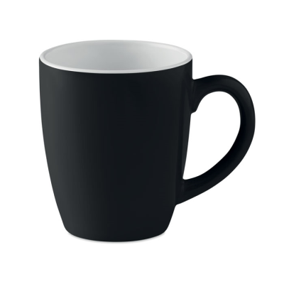 CERAMIC POTTERY COLOUR MUG 290 ML in Black