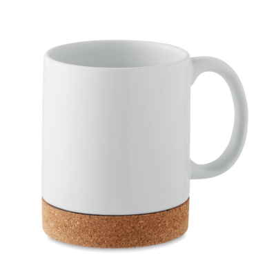 CERAMIC POTTERY CORK MUG 280 ML in White