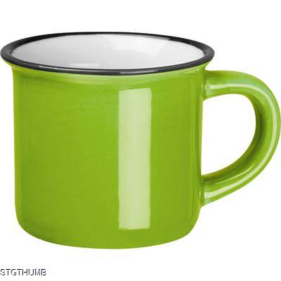 CERAMIC POTTERY ESPRESSO MUG in Green