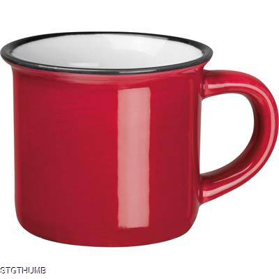 CERAMIC POTTERY ESPRESSO MUG in Red