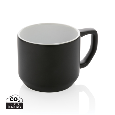 CERAMIC POTTERY MODERN MUG in Black & White