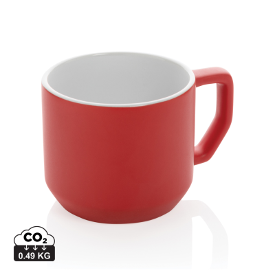 CERAMIC POTTERY MODERN MUG in Red