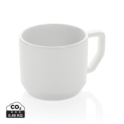 CERAMIC POTTERY MODERN MUG in White